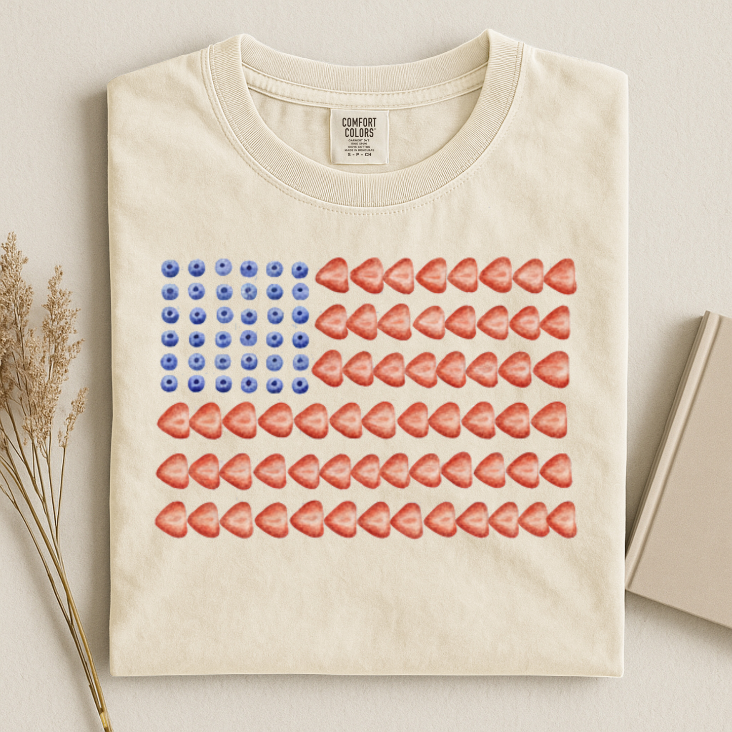 Flag Cake T-Shirt - 4th of July - Ivory Comfort Colors Mockup
