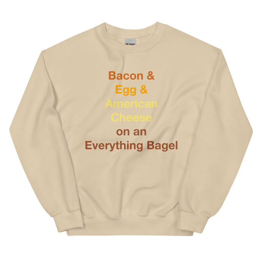 Bacon & Egg & Cheese on an Everything Bagel Sweatshirt - Polychrome Goods 🍊