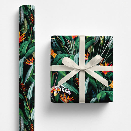 Birds of Paradise Tropical Floral Wrapping Paper - Polychrome Goods