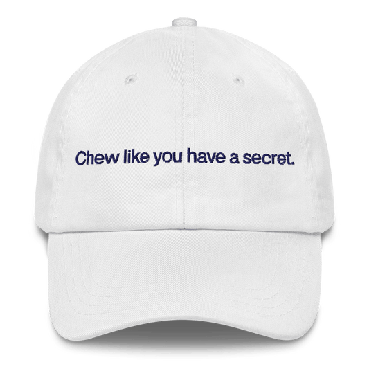 Chew like you have a secret. Embroidered Hat - Polychrome Goods 🍊