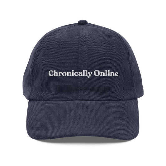Chronically Online Embroidered Corduroy Hat - Polychrome Goods