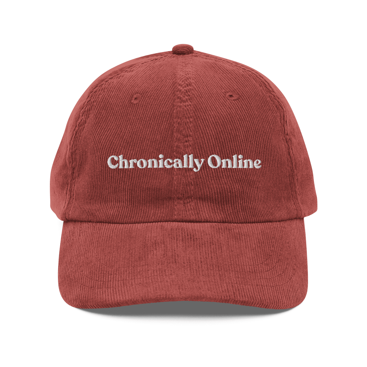 Chronically Online Embroidered Corduroy Hat - Polychrome Goods