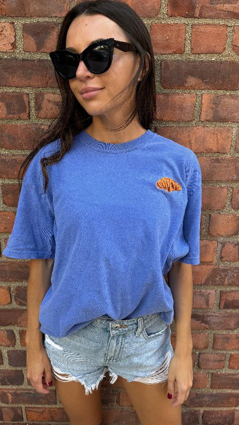 Croissant 🥐 Embroidered T-Shirt - Polychrome Goods 🍊