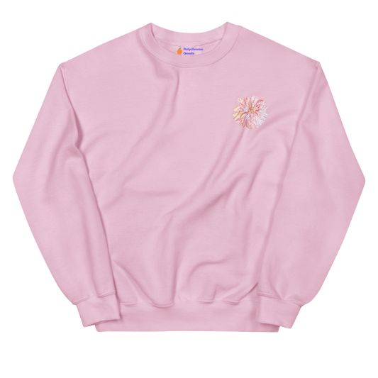 Dahlia Flower Embroidered Sweatshirt - Polychrome Goods π