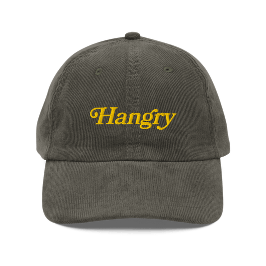 Hangry Embroidered Corduroy Hat - Polychrome Goods 🍊