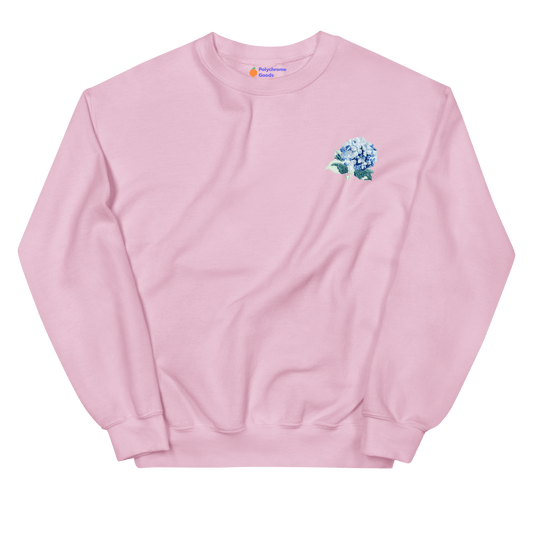 Hydrangea Flower Embroidered Sweatshirt - Polychrome Goods π