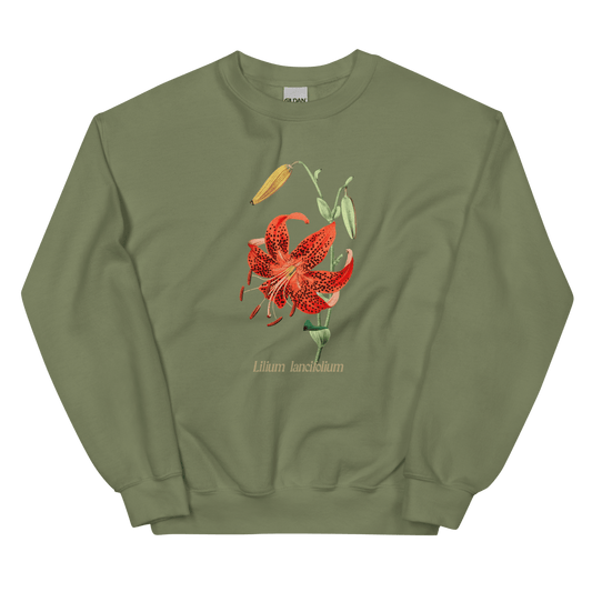 Lilium Lancifolium Tiger Lily Flower Sweatshirt - Polychrome Goods π