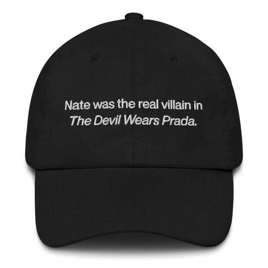 Nate was the real villain in the Devil Wears Prada. Embroidered Hat - Polychrome Goods 🍊