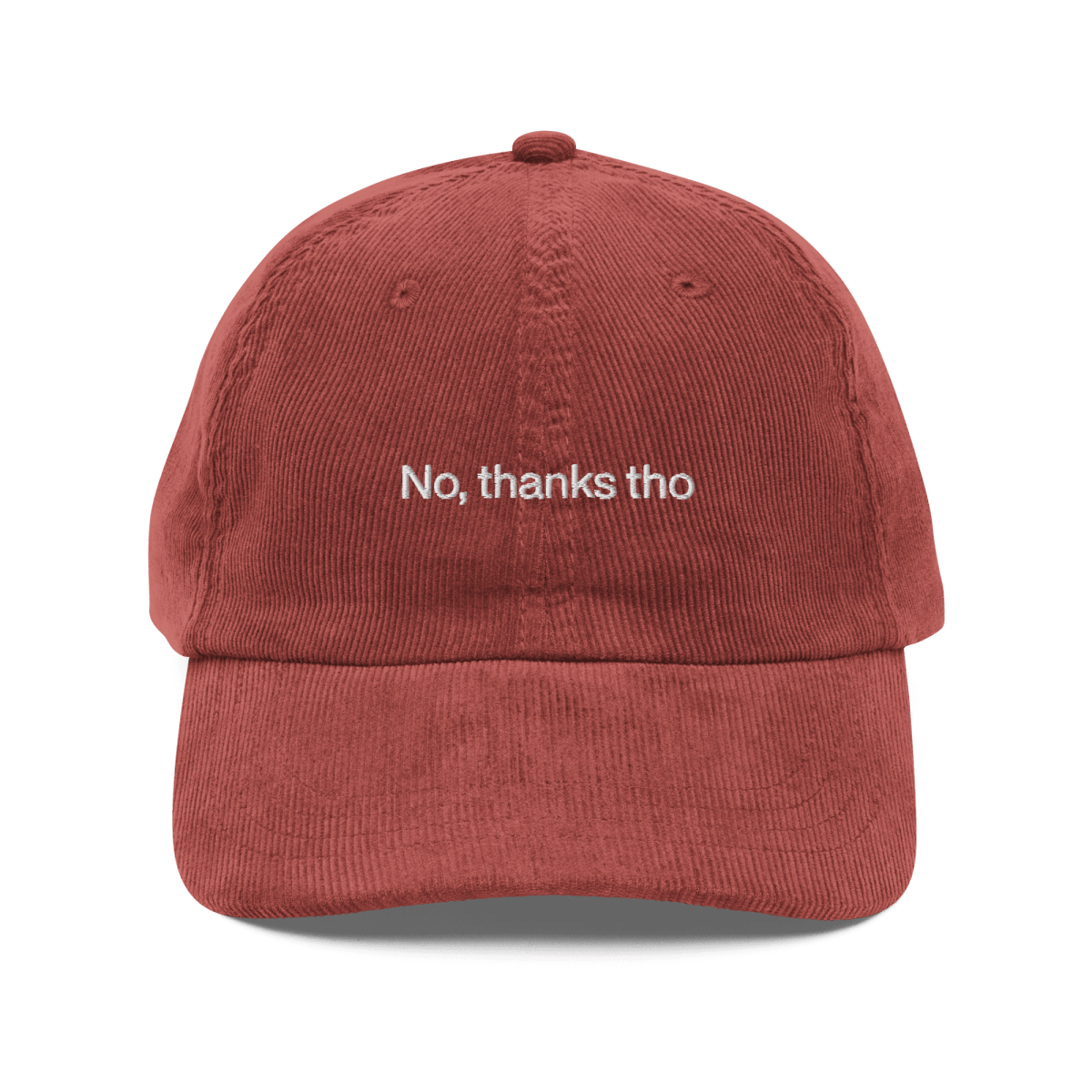 'No, thanks tho' Vintage Corduroy Cap - Polychrome Goods 🍊
