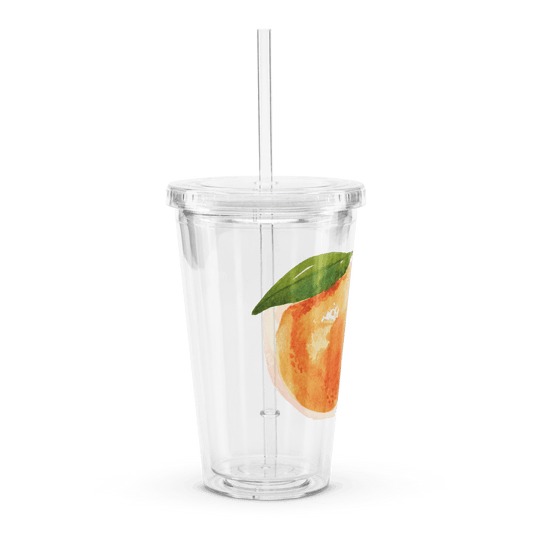Orange 🍊 Clear Plastic Tumbler - Polychrome Goods 🍊