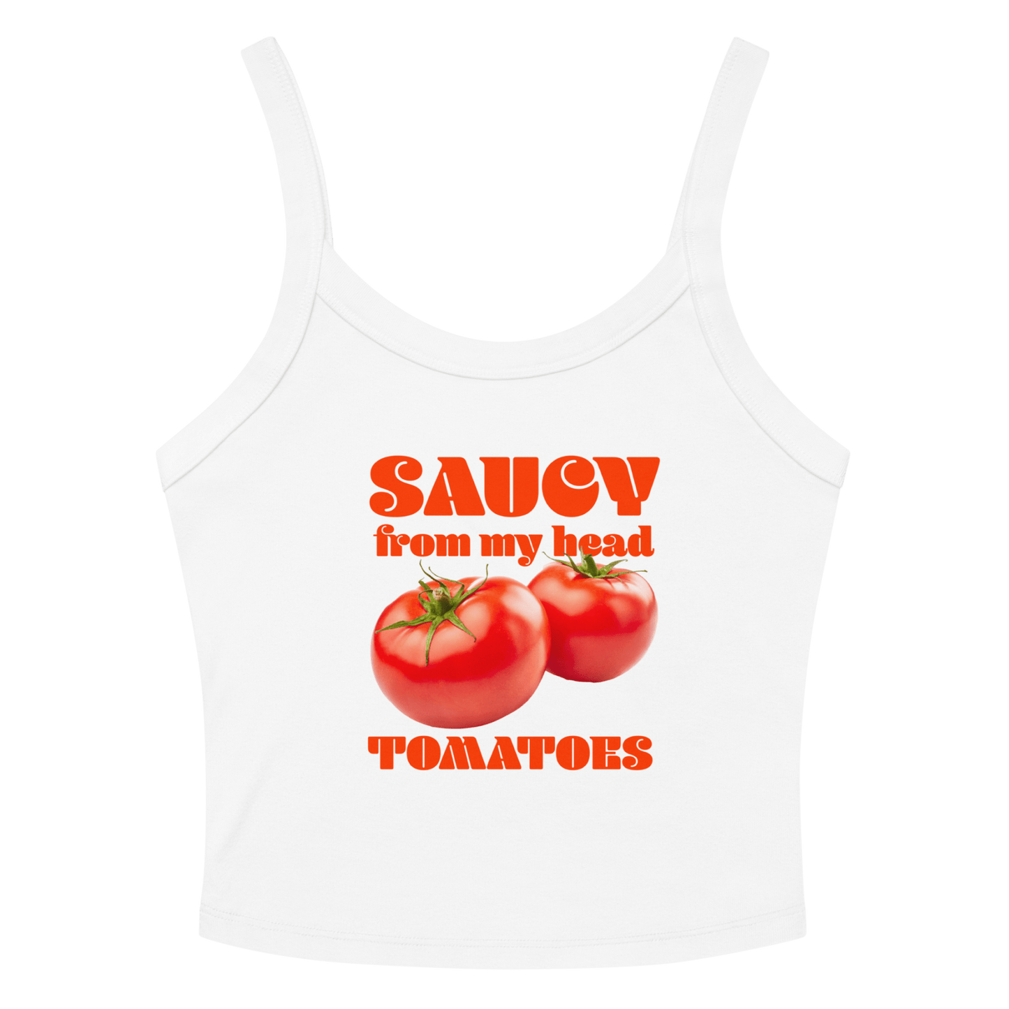 Saucy From My Head Tomatoes 🍅 Microrib Tank Top - Polychrome Goods 🍊