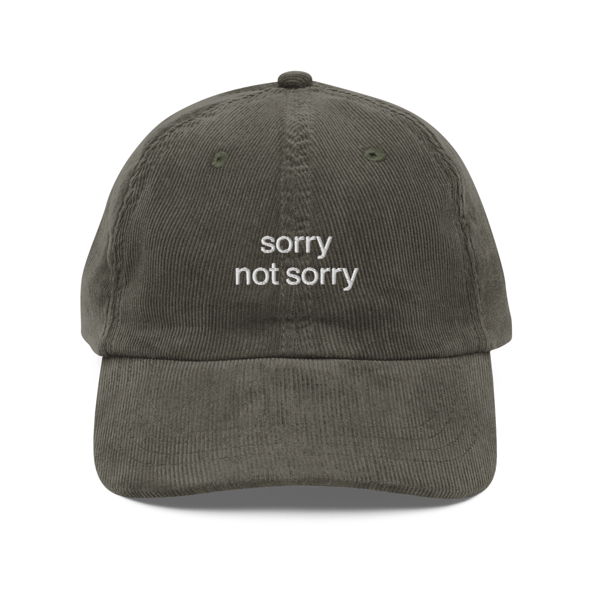 'sorry not sorry' Vintage Corduroy Cap - Polychrome Goods 🍊