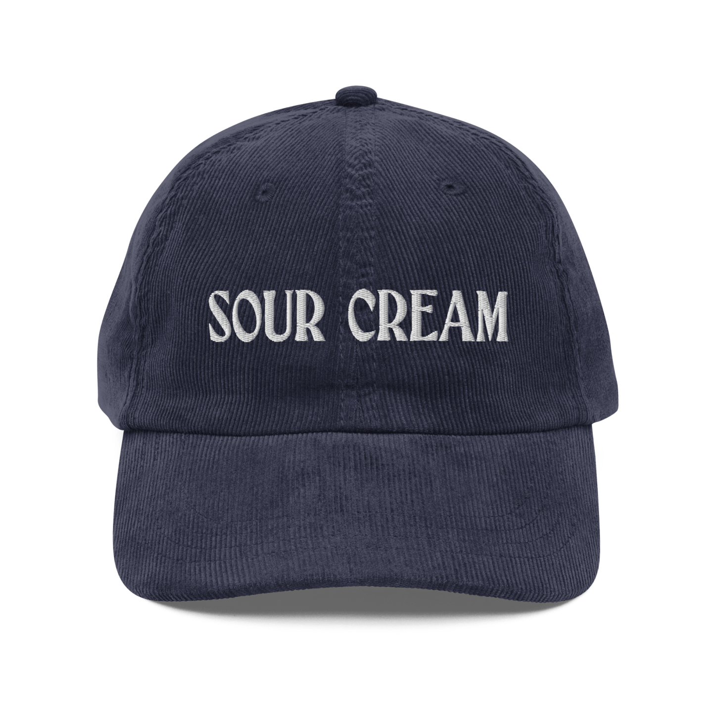 Sour Cream Embroidered Corduroy Hat - Polychrome Goods 🍊