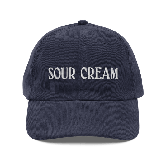 Sour Cream Embroidered Corduroy Hat - Polychrome Goods 🍊