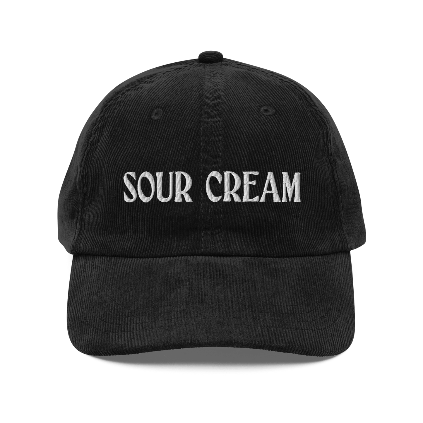 Sour Cream Embroidered Corduroy Hat - Polychrome Goods 🍊