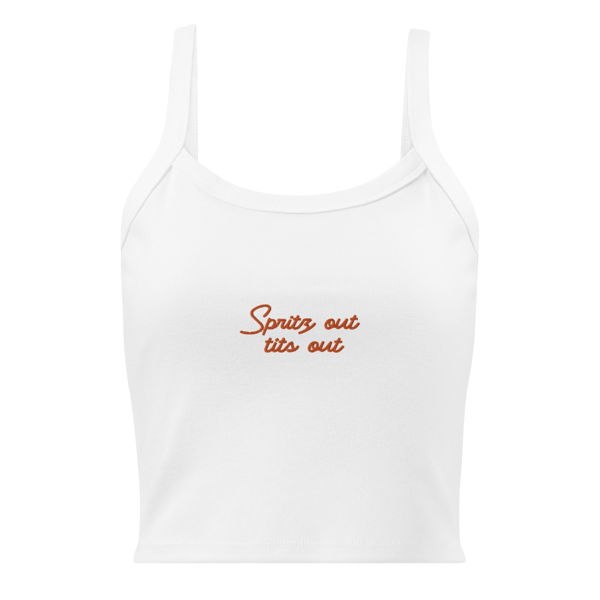 Spritz out, tits out Embroidered Tank Top - Polychrome Goods 🍊