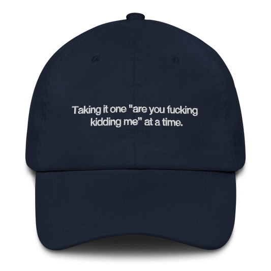 Taking it one "are you fucking kidding" me at a time Hat - Polychrome Goods 🍊