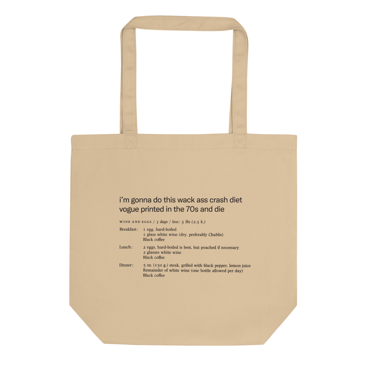 Whack Ass Vogue Crash Diet Tote Bag - Polychrome Goods 🍊