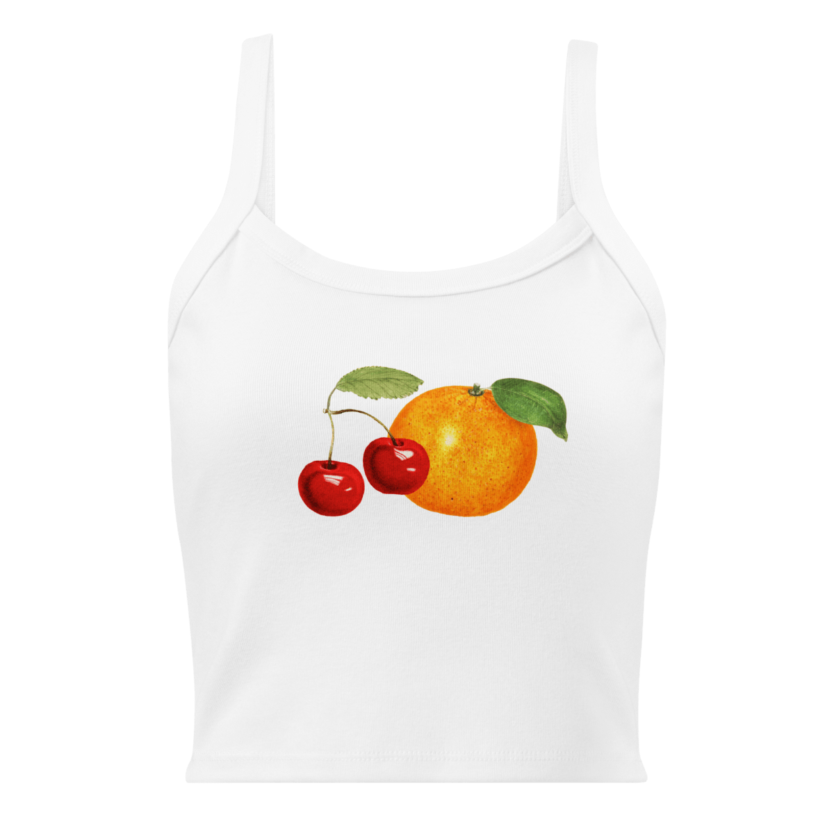 Women's Orange Cherry Fruit Microrib Tank Top - Polychrome Goods 🍊