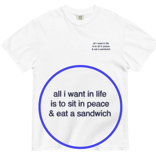 All I want in life is to sit in peace and eat a sandwich Embroidered Shirt - Polychrome Goods 🍊