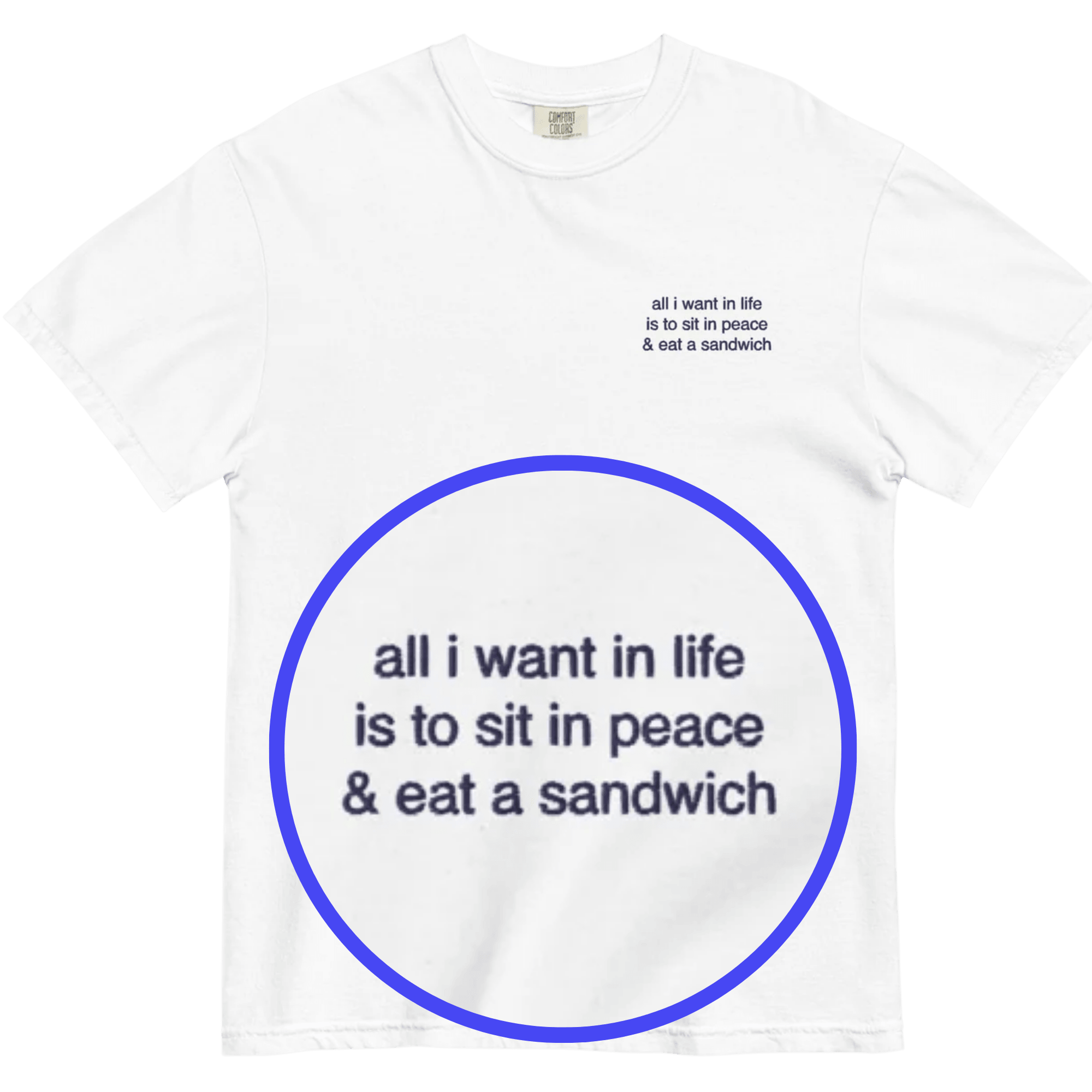 All I want in life is to sit in peace and eat a sandwich Embroidered Shirt - Polychrome Goods 🍊