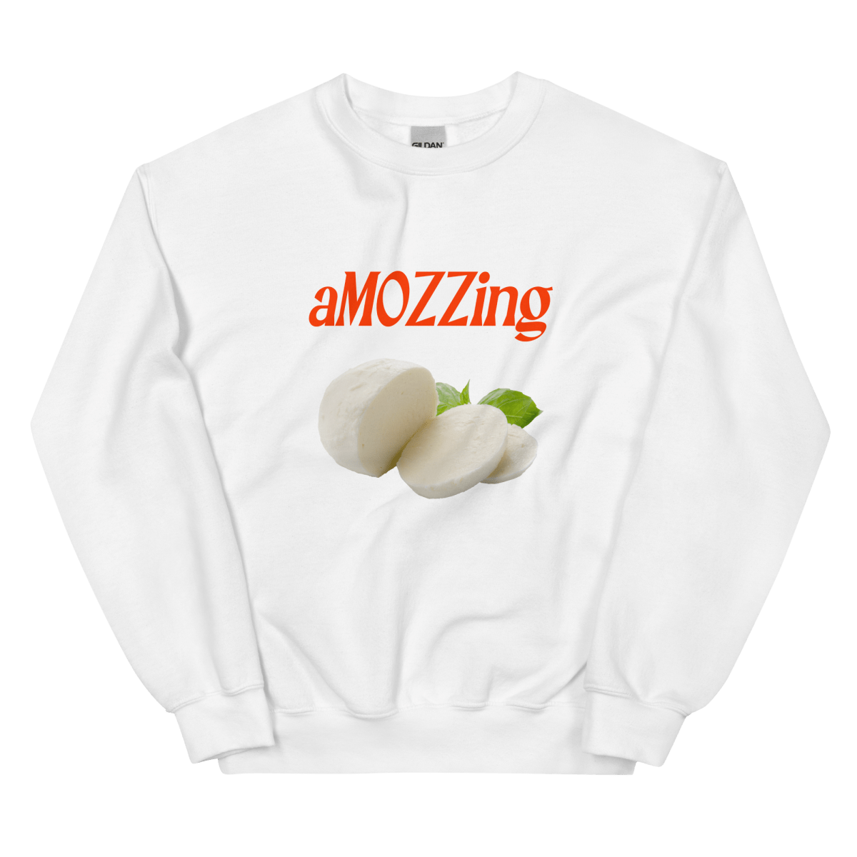 aMOZZing Mozzarella Cheese Sweatshirt 🧀 - Polychrome Goods 🍊