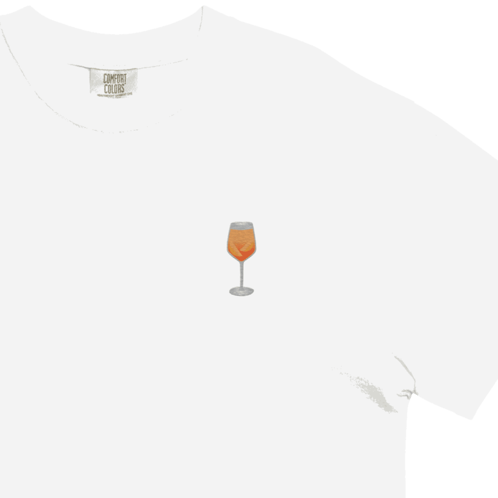 Aperol Spritz Gradient Embroidered T-Shirt - Polychrome Goods 🍊