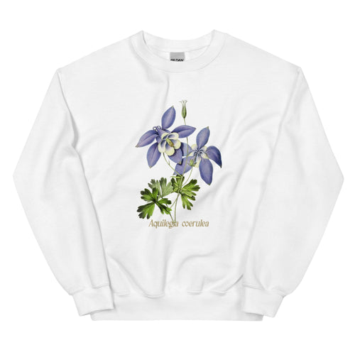 Aquilegia Coerulea Blue Columbine Flower Sweatshirt