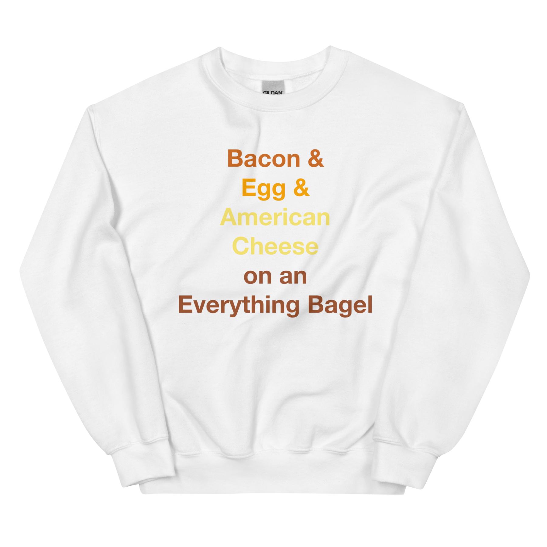 Bacon & Egg & Cheese on an Everything Bagel Sweatshirt - Polychrome Goods 🍊