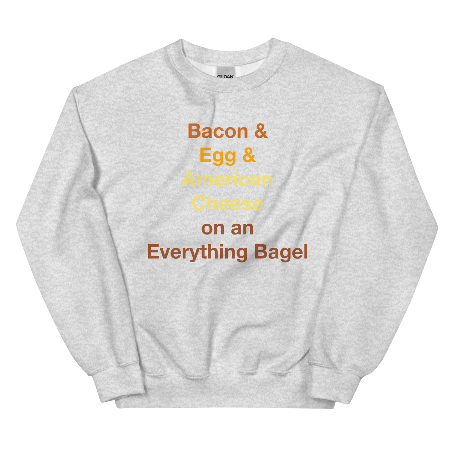Bacon & Egg & Cheese on an Everything Bagel Sweatshirt - Polychrome Goods 🍊