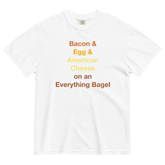 Bacon & Egg & Cheese on an Everything Bagel T-Shirt - Polychrome Goods 🍊