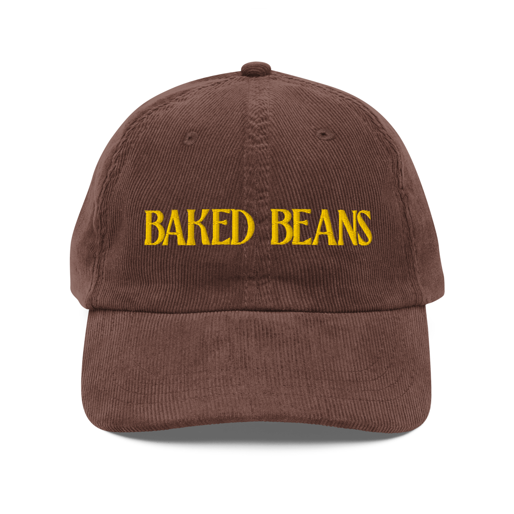 Baked Beans Embroidered Corduroy Hat - Polychrome Goods 🍊