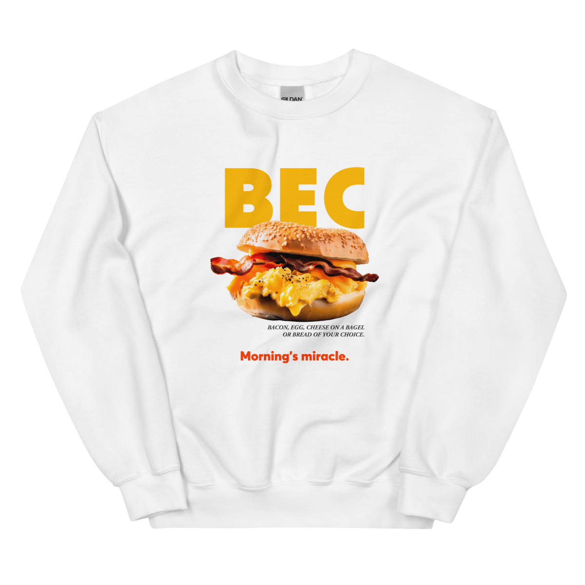 BEC Bacon, Egg & Cheese Breakfast Sandwich Sweatshirt - Polychrome Goods 🍊