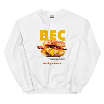 BEC Bacon, Egg & Cheese Breakfast Sandwich Sweatshirt - Polychrome Goods 🍊