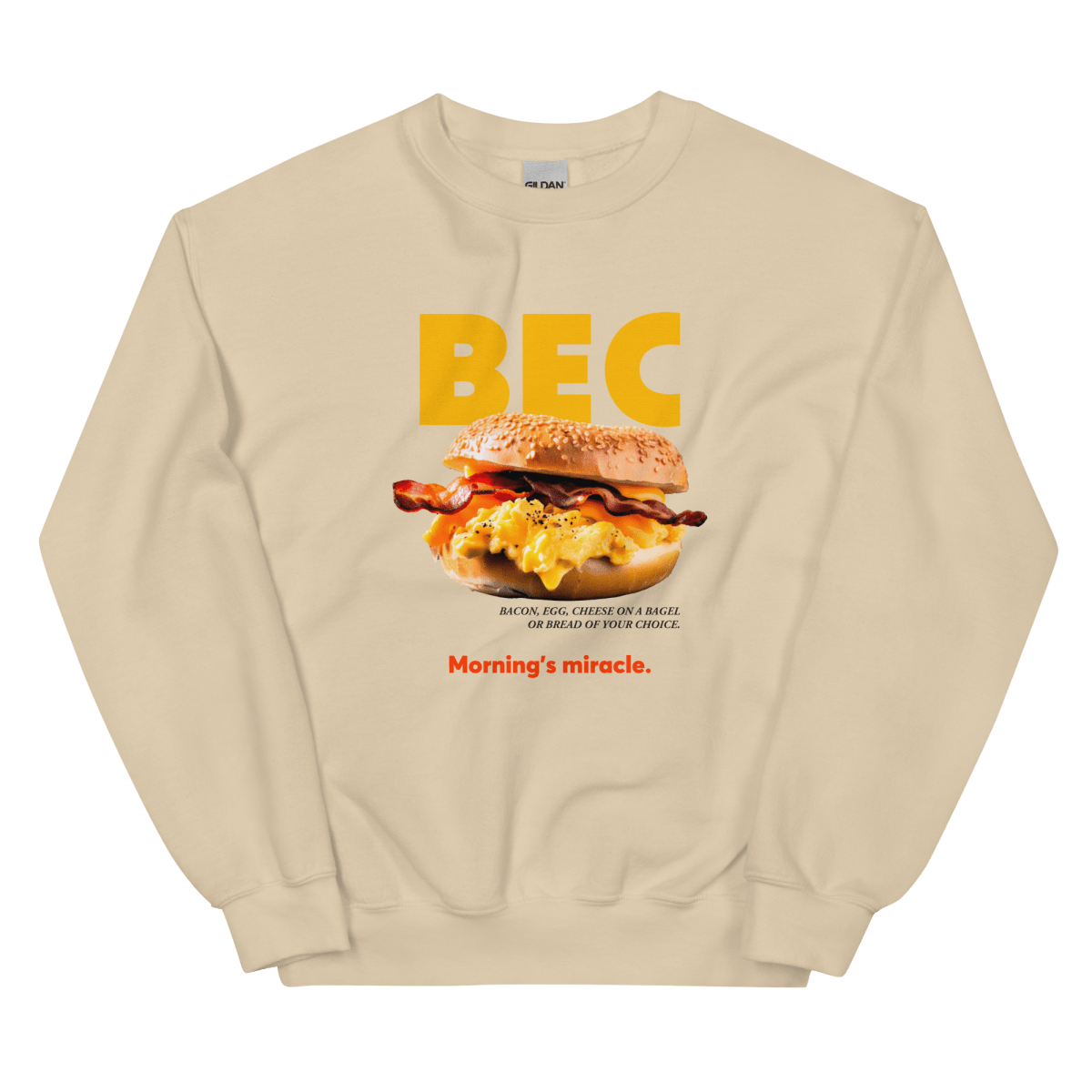 BEC Bacon, Egg & Cheese Breakfast Sandwich Sweatshirt - Polychrome Goods 🍊