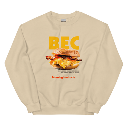 BEC Bacon, Egg & Cheese Breakfast Sandwich Sweatshirt - Polychrome Goods 🍊