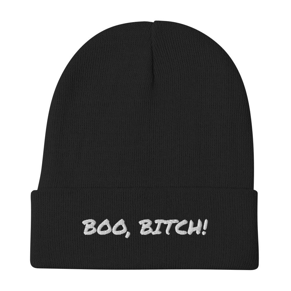 BOO, BITCH! Embroidered Beanie Halloween Hat - Polychrome Goods 🍊