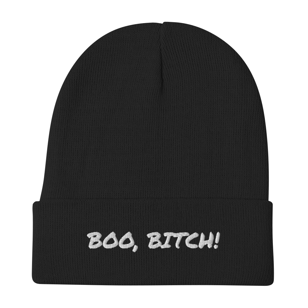 BOO, BITCH! Embroidered Beanie Halloween Hat - Polychrome Goods 🍊