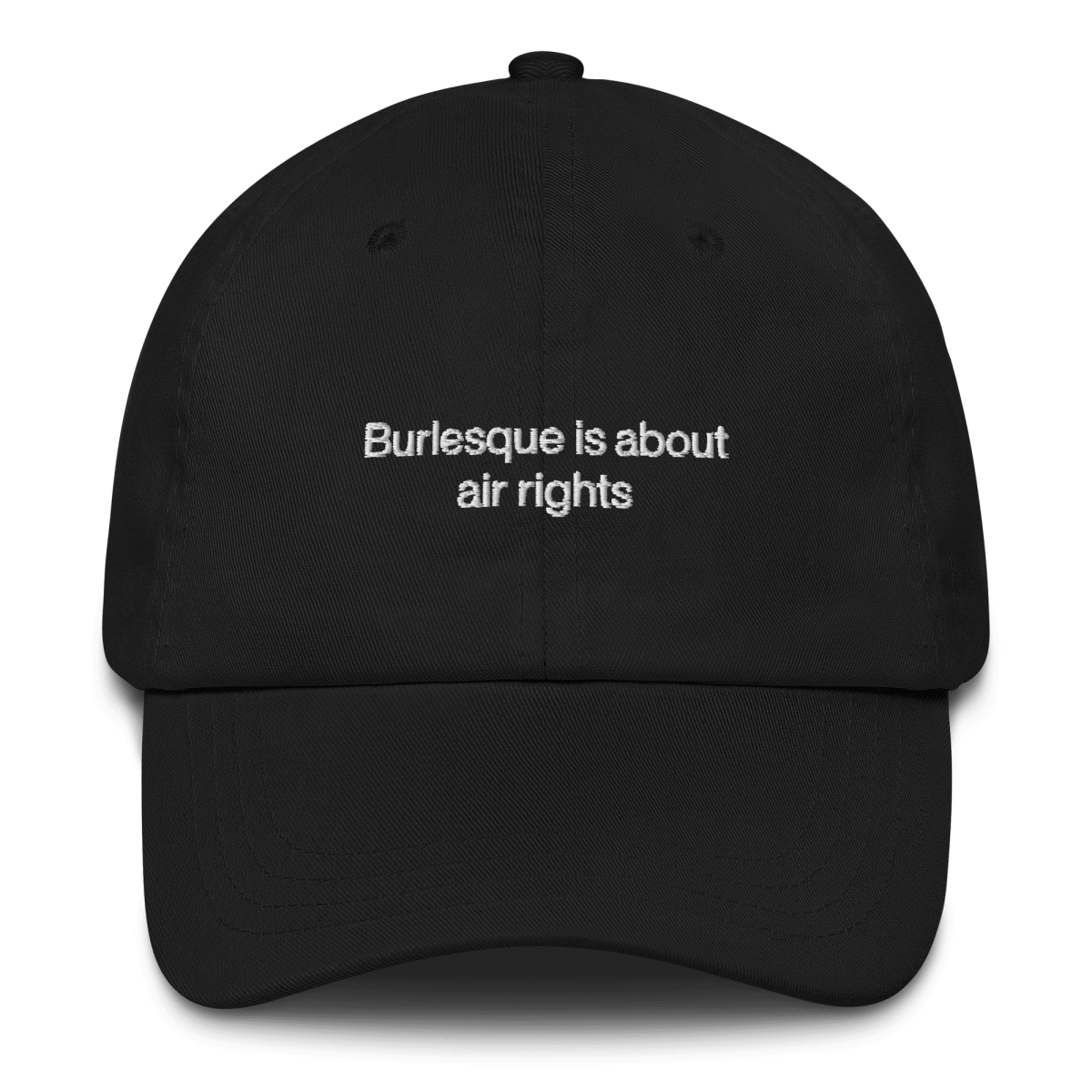 Burlesque is about air rights Embroidered Hat - Polychrome Goods 🍊