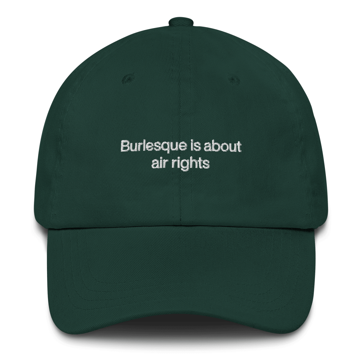 Burlesque is about air rights Embroidered Hat - Polychrome Goods 🍊