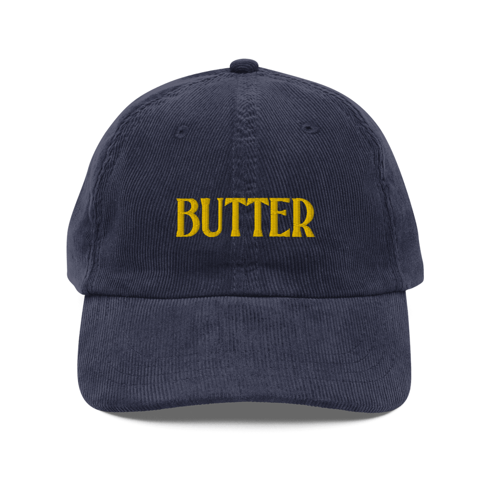 BUTTER embroidered corduroy hat from Polychrome Goods