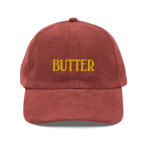 Chapeau de courduroy brodé au beurre