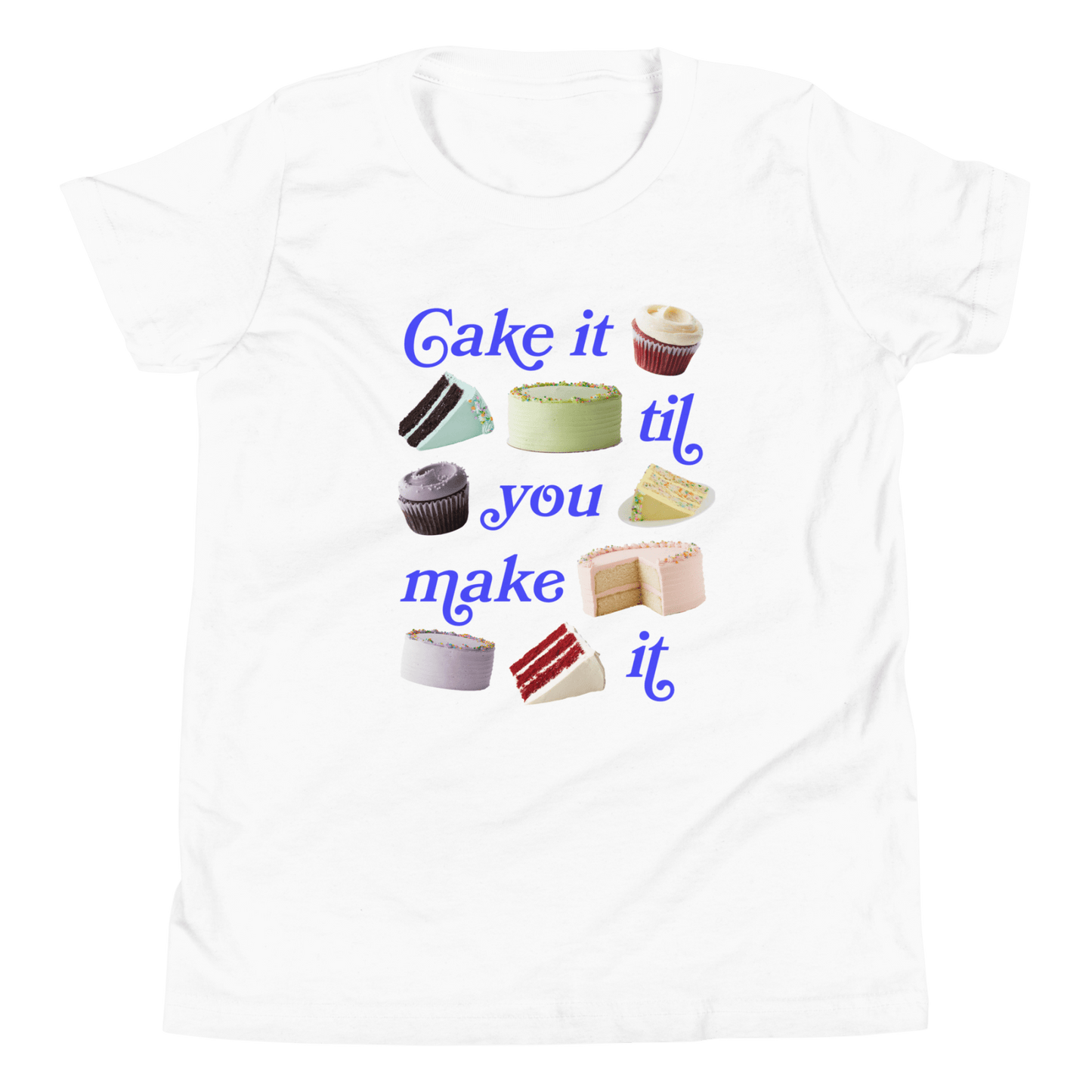 Cake It Til You Make It Youth Kids Short Sleeve T-Shirt - Polychrome Goods