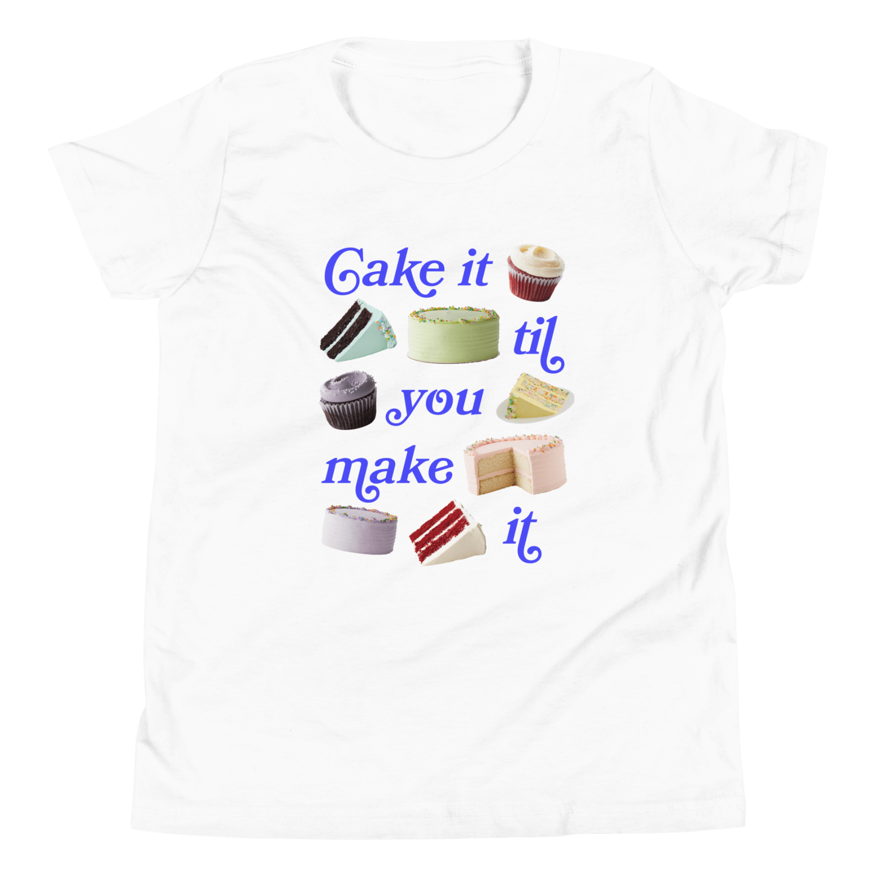 Cake It Til You Make It Youth Kids Short Sleeve T-Shirt - Polychrome Goods