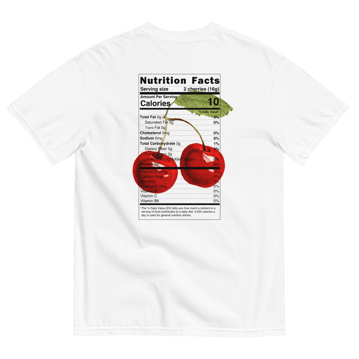 Cherries 🍒 Nutrition Label Shirt - Polychrome Goods 🍊