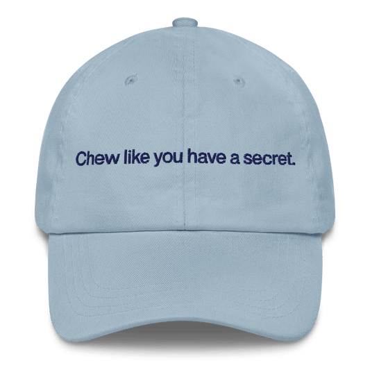 Chew like you have a secret. Embroidered Hat - Polychrome Goods 🍊