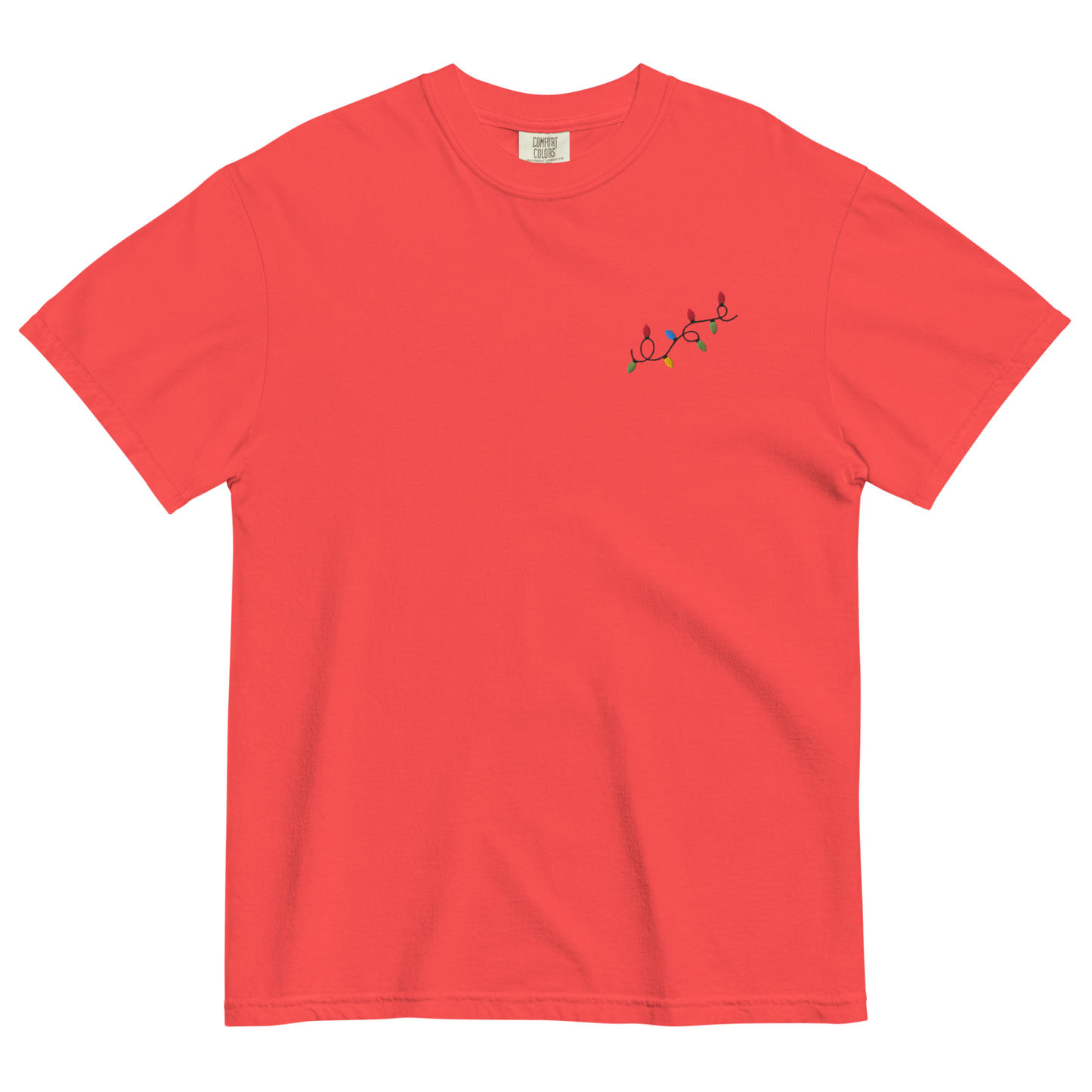 Christmas Lights 🎄 Embroidered T-Shirt - Polychrome Goods