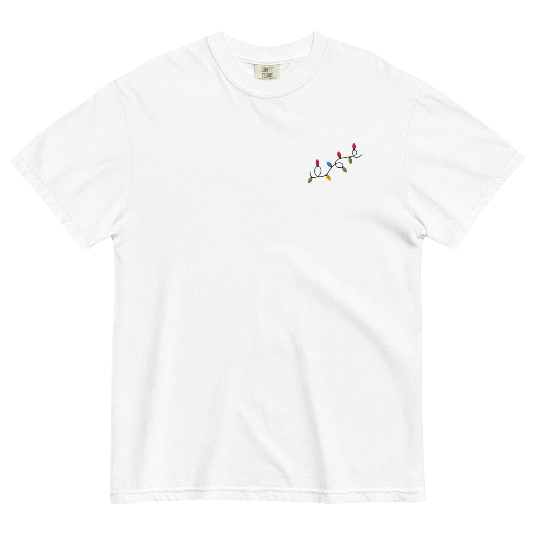 Christmas Lights 🎄 Embroidered T-Shirt - Polychrome Goods