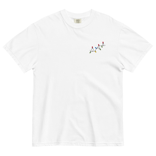 Christmas Lights 🎄 Embroidered T-Shirt - Polychrome Goods