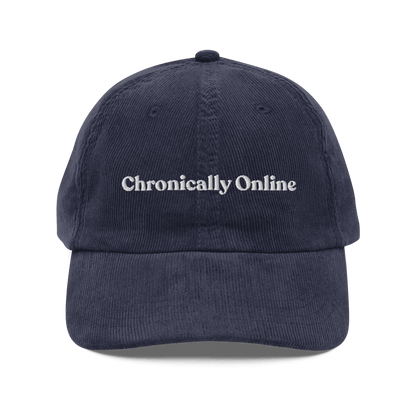 Chronically Online Embroidered Corduroy Hat - Polychrome Goods